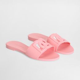 Bianca Rubber Slides Pink | Luxury Beachwear Sandals Women Designer Slides Summer Vacation Pool Flat Slippers