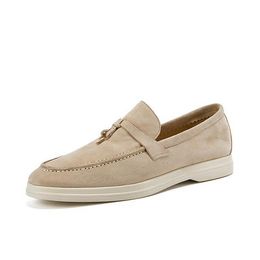 Casual Shoes Men's Walking Driving Unisex All Genuine Leather Loafer Sheepskin Suede Flat Women's Large
