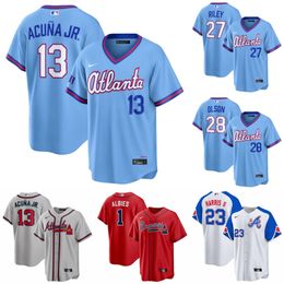Men's Atlanta Braves Ronald Acuna Jr. White Home Replica Player Name Jersey