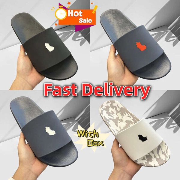 Designer Men Slippers Woman Black White Slippers Loafer Flat Heel Slides Flip Flops Leather Sand Classic Polo Beach Men Slippers Sandals Slides Outdoor Big Size 38-46