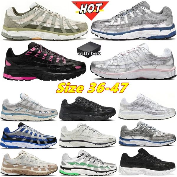 Designer Shoes P6000 trainer 6000 Men Women Sneakers Metallic Sier Triple Black White Anthracite Grey Outdoor Sports Trainers Casual Running shoes Size 36-47