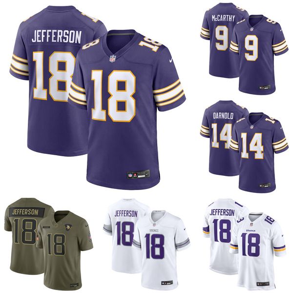 Men's Minnesota Vikings Justin Jefferson Purple Player Game Jersey