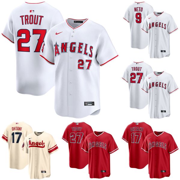 Men's Los Angeles Angels Mike Trout White Home Limited Player Jersey