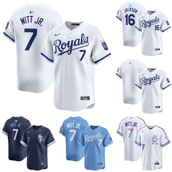 Men's Kansas City Royals Bobby Witt Jr. White Home Limited Player Jersey