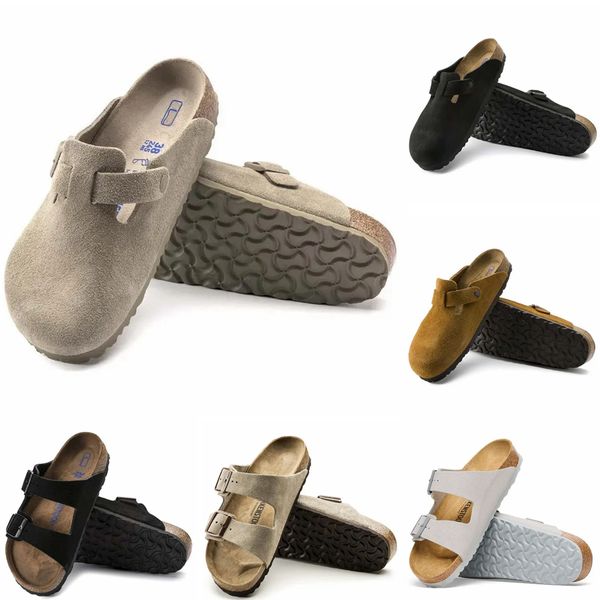 Designer Clogs Sandals Clog Slippers Cork Flat High Quality Fashion Summer Genuine Leather Slide Favourite Beach Casual Shoes Women Men Size 35-46
